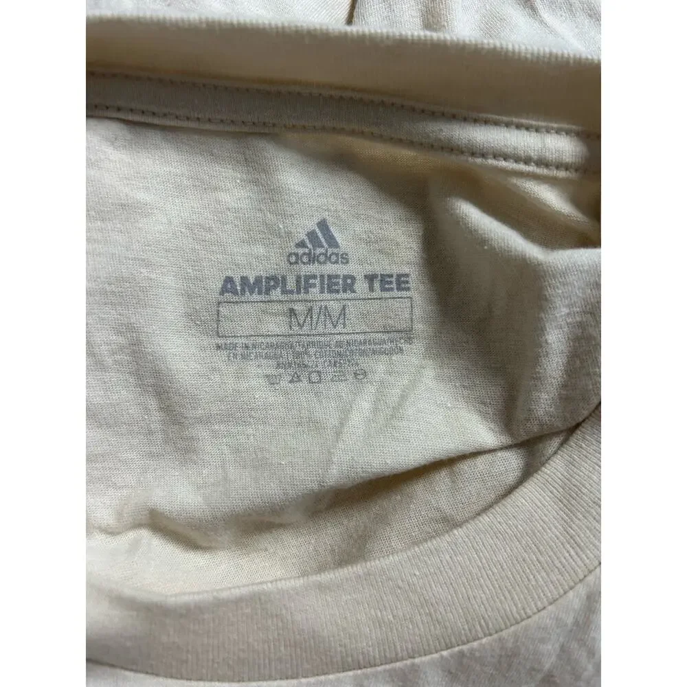 Adidas Tan T-Shirt Medium Black Logo